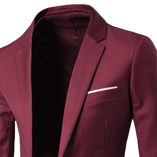Mens Slim Fit One Button Suit Jacket Solid Color Business Stylish Blazers Casual Formal Travel Sport Coat2