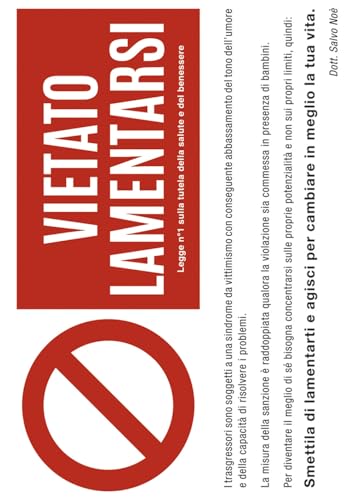 Vietato Lamentarsi - Cartello [Import Anglais]