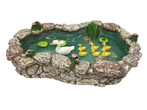 Glitzglam Duck Pond -Mother And Ducklings! A Miniature Duck Pond For A Miniature Fairy Garden And Miniature Garden Accessories #TOP2