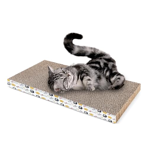 Pet World Cat Scratcher, a 2-in-1 Reversible Scratching Pad Recyclable Corrugated Scratch Toy with Straight Shape & 10ML Catnip Cat Scratch Lounge for Furniture Protection (48x24x5) Pet World Cat Scratcher, a 2-in-1 Reversible Scratching Pad Recyclable Corrugated Scratch Toy with Straight Shape & 10ML Catnip Cat Scratch Lounge for Furniture Protection (48x24x5)