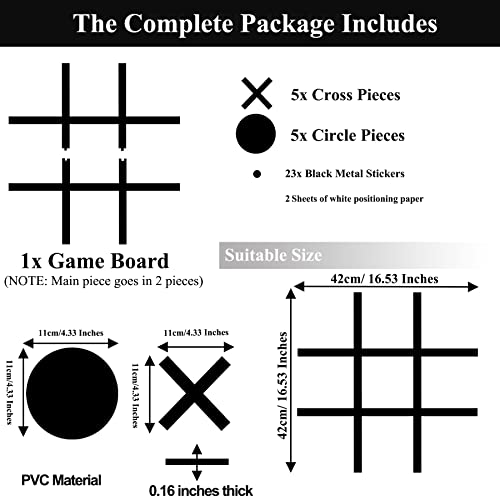 Magnetic Tic Tac Toe Game, Wall Art For Kids Room, Playroom Wall Decor For Boys & Adults(Black Pvc) #TOP2