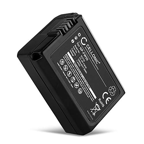 CELLONIC® Batteria di Ricambio NP-FW50 Compatibile con Sony Alpha 6000 (A6000), A6300, A6500, Alpha 5000 (a5000), A5100, Alpha 7 (A7), Alpha 7 II (A7II), A7s Accu 1080mAh NP-FW50 Sostituzione Battery