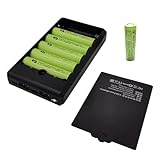 モバイルバッテリー 18650バッテリー 12000mAh大容量 LEDライト付き 1台3役 18650リチウム電池6本 電池取り外し可能 2USBポート 10W 2台同時充電 LCD残量表示 Type-C/Micro-B入力ポート 充電器 安全保護 PSE認証済