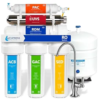 Express Water ROUV10D 6-Stage Reverse Osmosis Water Filter System with UV, 100 GPD