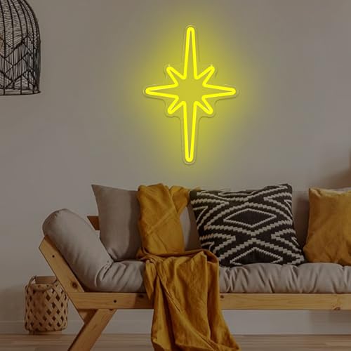 Mid Century Modern Neon Sign for Wall Decor Starburst Neon Light Dimmable Retro Star Celestial Led Signs Mid Century Starburst Light Up Sign for Eclectic Home Decor Business Vintage Style Wall Art by Dpaint - Used condition - Image 6