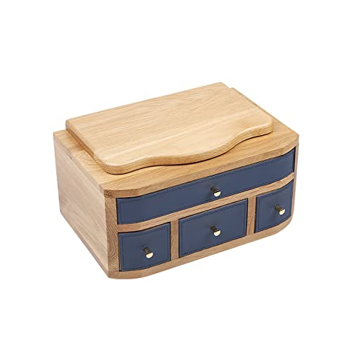 Vintage Jewelry Box for Women, 2-Layer Organizer with Drawers &