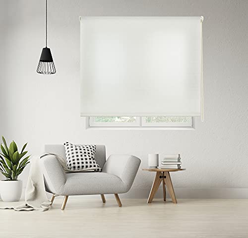 Blindecor Ara Premium | Hochwertiges durchscheinendes glattes Rollo - Stein, 120 x 190 cm (BxH) | Stoffgröße 117 x 185 cm . Rollos premium für fenster