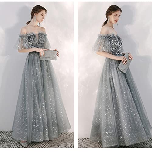 Sz1024 New Style Mesh One Shoulder Off Shoulder Prom Long Dresses Women Evening Dress Bandage Back Birthday Women Prom Dresses Party Gowns Sweet Elegant Formal Evening Dress Party Wedding Dresses (16) #TOP1