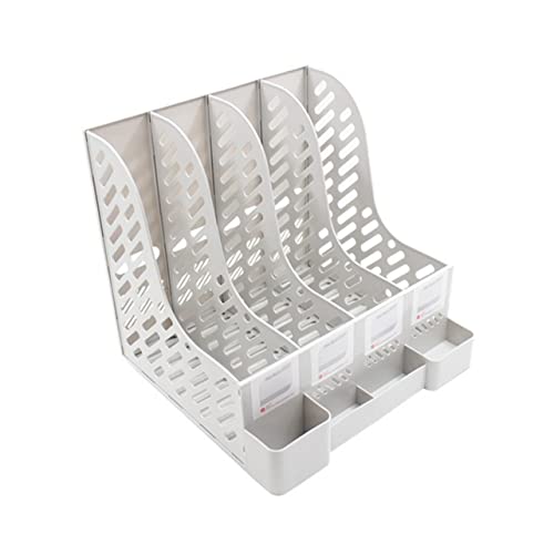 OHPHCALL Creative Compartment Document Organizer Rack for Home Office File Holder Stylish Desktop Storage for Magazines Books and Folders