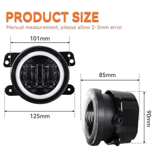 Bombilla LED para Wrangler JK y kit de luces antiniebla redondas 5