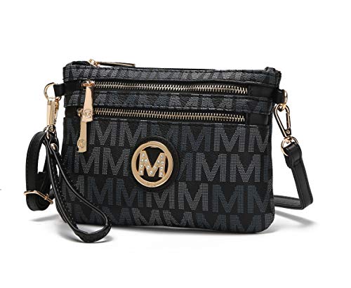 Mkf 2 In 1 Crossbody Bags For Women, Wristlet Purse - Ladys Small Pu Leather Messenger Handbag - Adjustable Strap Black #TOP7