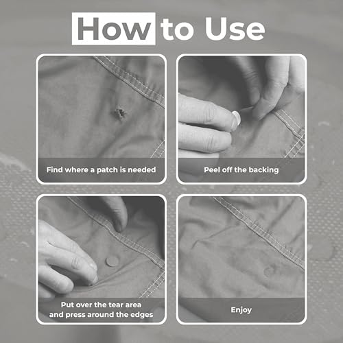 aZengear Repair Patches for Down Jackets Waterproof Self Adhesive Pre-Cut Tear-Cold Heat Resistant Nylon Polyester Fabric Repair Pattern Inflatable Tents (11pcs, Taupe Grey)