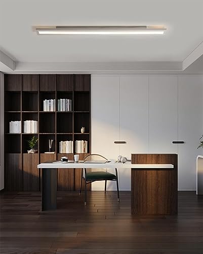 Lámpara de Techo LED Moderna, lámpara de Techo LED, diseño Cuadrado, Placa LED incorporada, lámpara para Dormitorio (3000 K, 80 cm, 36 W, Blanco)