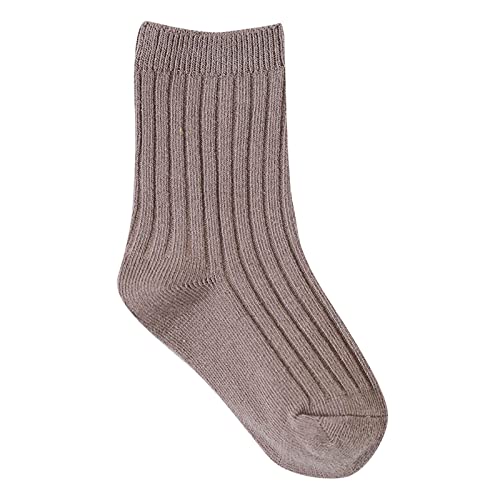 Socks For Boys Children's Candy Colored Double Needle Baby Mid Calf Socks Fashionable Socks (B, 5-8 Years)