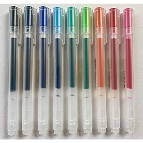 MUJI Gel Ink Ballpoint Pens [0.5mm] 9-colors Pack Cover