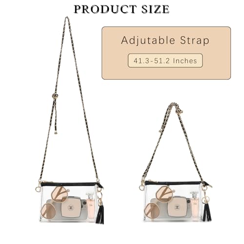 Image of YGR Womens Clear Bag for Stadium Events PVC Small Crossbody Purse for Concert, Party Sports Stadium Approved Present