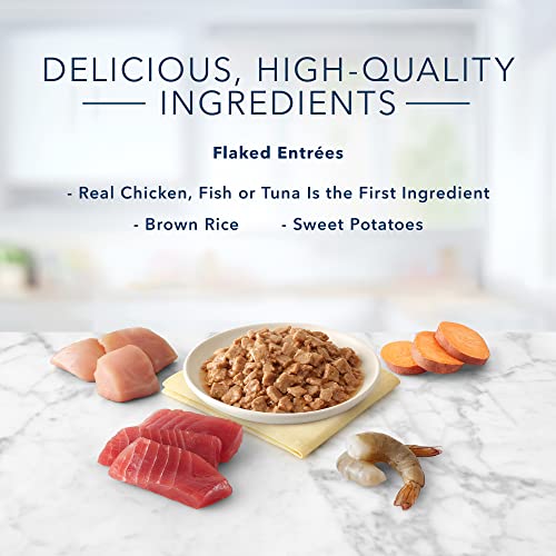Blue Buffalo Tastefuls Natural Flaked Wet Cat Food Variety Pack, Tuna, Chicken, Fish & Shrimp Entrées In Gravy 3-Oz Cans (12 Count - 4 Of Each Flavor) #TOP5
