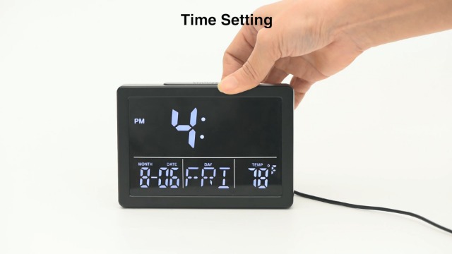 SZELAM Digital Alarm Clock - 5.5" Large LED Display, 6 Brightness Levels, Adjustable Volume, Date and Temperature Display for Bedside, Desk, Bedroom