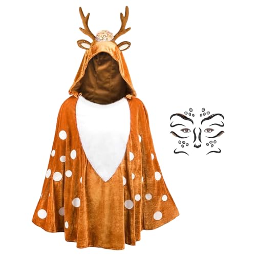 Poncho de Renne costume de cosplay et déguisement de mascarade hivernale