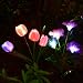 Solarmart Outdoor Solar Garden Lights - 2 Pack Solar Powered Lights, Multi-color Changing LED Solar Stake Lights for Garden, Patio, Backyard (Tulip and Morning glory Flower)
