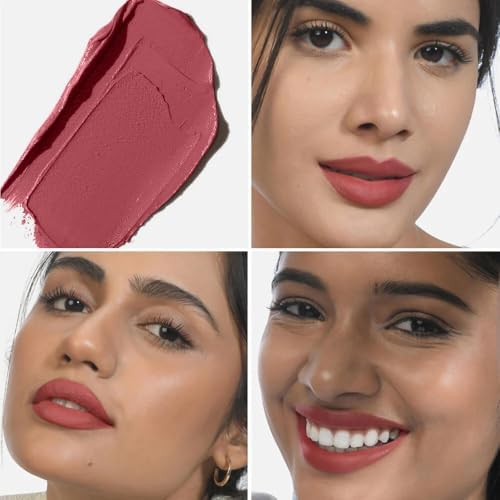 Image of Kiro Moist Matte Lipstick - Ginger Tea (Soft Berry), 4.2g | Super-Pigmented, Long-Lasting, Moisturizing, Non-Drying, Non-Feathering, Smudge Proof | Skin Care Infused with Natural Oils