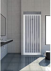 Giada Douchecabine - Uitrekbaar PVC, 70 Cm Tot 60 Cm, Vouwdeur Met Halftransparante Panelen, Wit