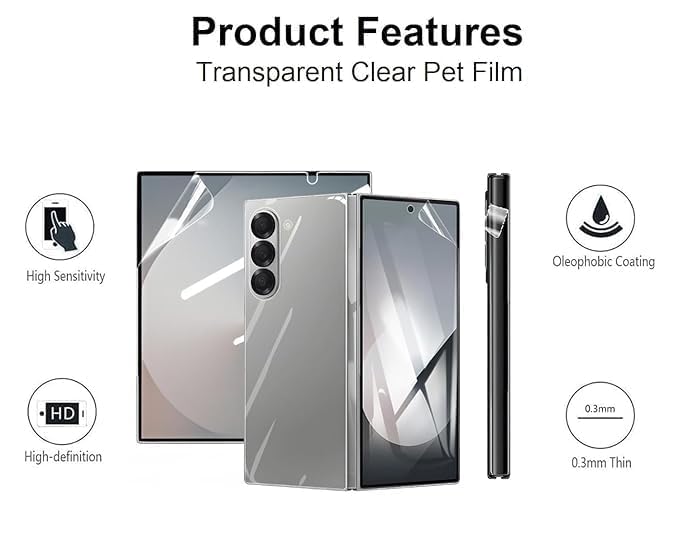 Image of Screen Protector for Samsung Galaxy Z Fold 8 5G / Front, Back, Hinge,Inside Screen Protector (4-in-1 /Matte)