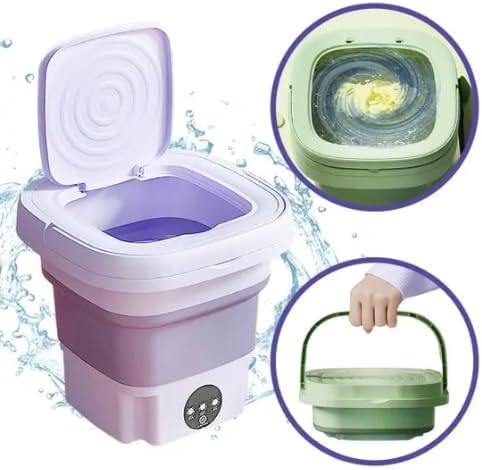 Lavadora Portátil para Roupas 11L Mini Máquina de Lavar Compacta para Roupas Delicadas e Viagem 110V Silenciosa