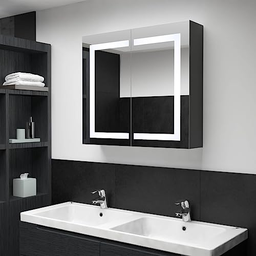 AIJUUKJP Vanity Units LED Bathroom Mirror Cabinet 80x12.2x68