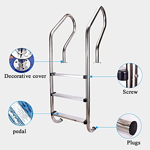 Escalera para piscina acero inoxidable 3 peldaños antideslizante miniatura 2