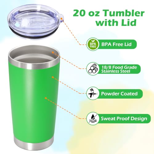Image of 20oz Tumbler Insulated Tumblers Vacuum Coffee Mug with Lid Green 6Pack