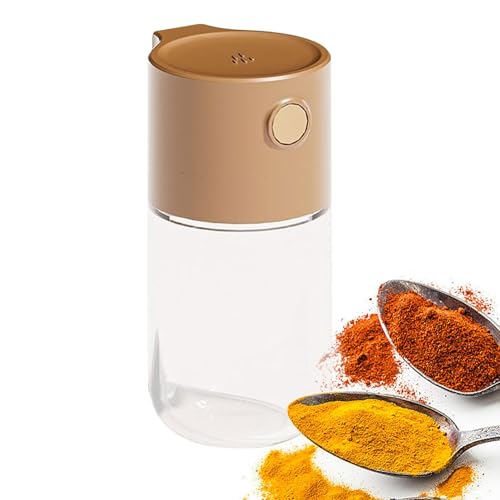 Distributeur de sel doseur - Salière et poivrière | Distributeur quantitatif à poussoir - Bouteille transparente de contrôle du sel - Saupoudrez 0,5 g par utilisation - Idéal pour la cuisine, le