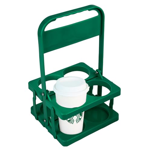Bodaon 4 Cup Drink Carrier with Handle, Plastic Cup Carriers for Drinks, Drink Holder for Car,Take Out Delivery Drivers Accessories, Portable Foldable Reusable Mobile, Use for Food Delivery Bag by Bodaon - Used condition - US$13.77