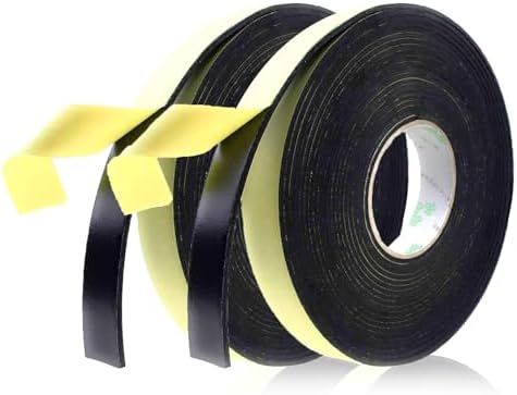 Foam Insulation Tape Adhesive, Seal, Doors, Weatherstrip, Waterproof, Plumbing, HVAC, Windows, Pipes, Cooling, Air Conditioning, Weather Stripping, Craft Tape (66 Ft x 1/8" x 2")