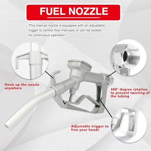 Image of Trupow 12V DC 10GPM Self-priming Gasoline Diesel Oil Fuel Transfer Pump Kit with Discharge Hose & Nozzle