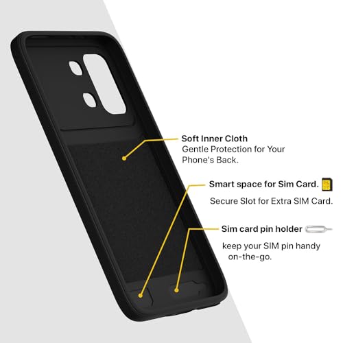 Image of Back Cover Infinix Note Edge 5G | MagFit Ring Design (Non-Magnetic) | Shockproof Case | Anti-Slip Grip | Raised Camera Edges | Slim Protective Case for Infinix Note Edge 5G (Matte Black)