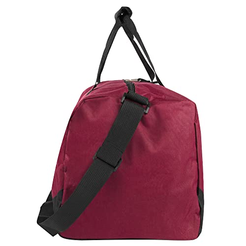Image of 30 Liter, 17 Inch Canvas Duffle Bags for Men and Women - Travel Weekender Overnight Carry-On Shoulder Duffel Tote Bags, Red, 17 inches x 10 inches x 10 inches