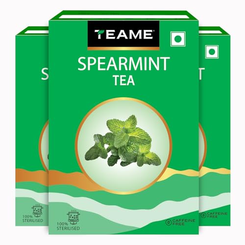 Image of TE-A-ME Spearmint Infusion - 150g (150+ Cups) | Spearmint Leaves for PCOS, PCOD & Facial Hair | Helps - Balance Hormones, Reduces Facial Hair & Acne | Supports Digestion | Herbal Tea - Dried Loose Leaf - Caffeine Free | 50g - Pack of 3