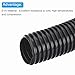 PATIKIL EVA Flexible Vacuum Cleaner Hose, 39 mm Outer Diameter 1M Length Dust Collection Hose for Industrial Vacuum Cleaner, Black