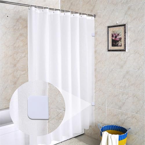 8 STK Selbstklebend Duschvorhang Clips Ohne Bohren, Schutz Winddichte Spritzschutz Shower Curtain Gardinen Klammern Halterung Haken Für Befestigung Curtain Duschvorhang Zubehör(Weiß)