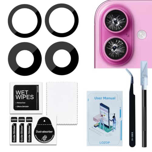 LOZOP �J�����K���X�����L�b�g 2�Z�b�g iPhone 16/16 Plus�Ή�