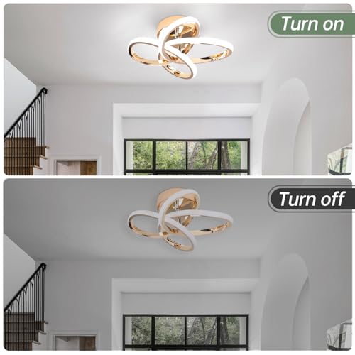 Image of CANEOE Modern Hallway Light Fixtures, 6000K Modern Led Ceiling Light for Hallway, Small Close to Ceiling Lamp for Hallway Corridor Closet Bedroom Bathroom Kitchen Stair Curved Design Ceiling Lights