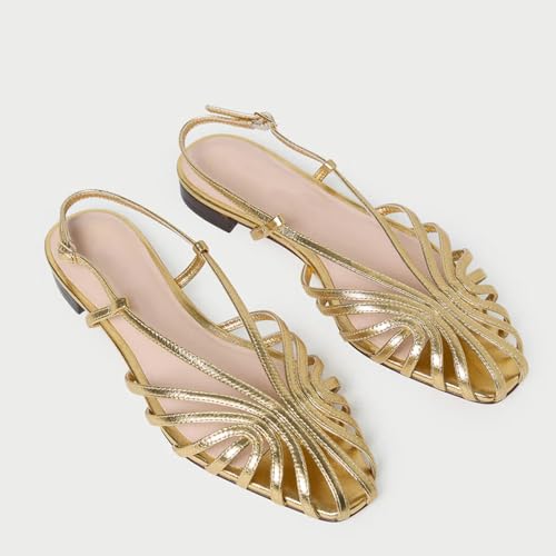Slingback Flat Sandals for Women Comfort Round Toe Low heel Sandals Casual Summer Dress Shoes3