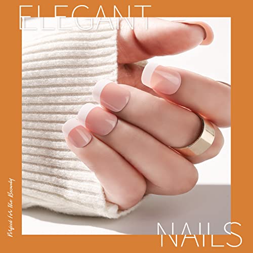 Short Press On Nails, Teenitor 360Pcs Short Square Fake Nails Full Cover, 12 Sizes Short Square Press On Nails Wide Fit, Glitter Press On Nails, Short French Tips False Nails, Acrylic Matte Press On Short Nails #TOP2