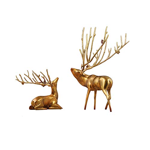 Décoration de bureau cerf en cuivre et statuette de salon moderne