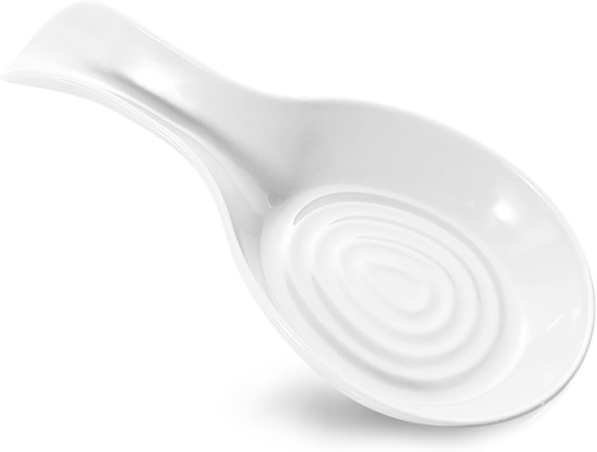 Spoon Rest and Utensil Tray for Stove Top and Kitchen Counter (White)