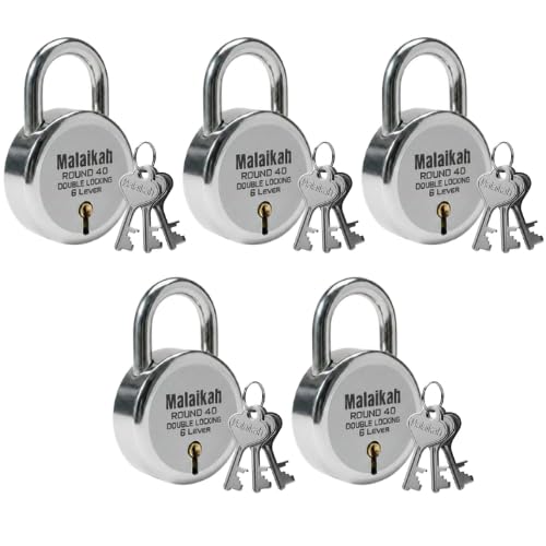 Malaikah Copper 40mm Security Padlock Pack of 5 | Iron Lock with Keys Included for Main Gate, Shutter, Office & Storage-image-27