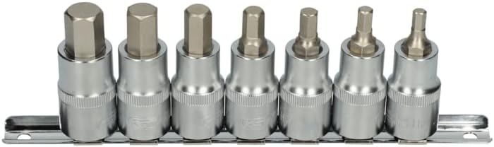 KS Tools 922.1320 Rail of 7 Screwdriver Sockets, 55 mm - 1/2 Inches, 5-14 mm
