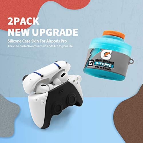 2Pcs Cover For Airpods Pro Case, Sport Water+Game Controller Air Pods Pro Cover Silicone Skin, Cute 3D Cartoon Fashion Cool Stylish Design For Boys Girls Kids For Apple Airpods Pro With Keychain #TOP1