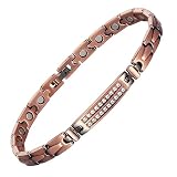 Wollet Copper Magnetic Anklet Ankle Bracelets Women's Ladies for Magnets Mothers Day Gift (24cm) (6.